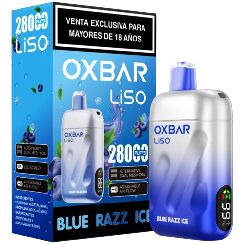 VAPORIZADOR OXBAR LISO 28000 BLUE RAZZ ICE – Club Vape