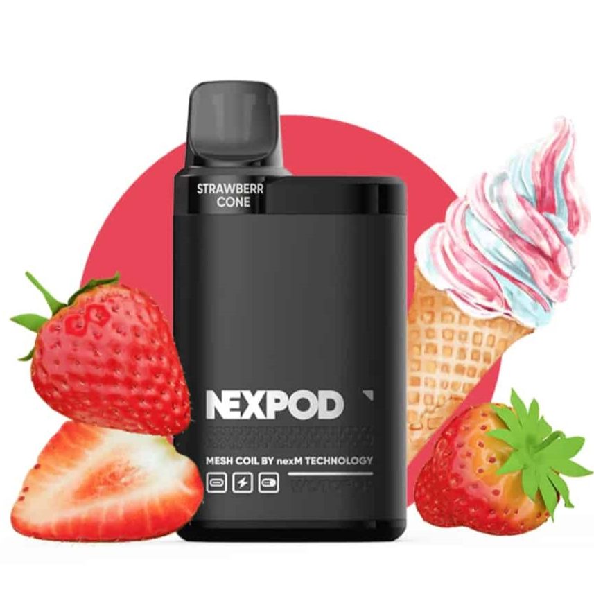 WOTOFO NEXPOD KIT SEMI DESECHABLE 5000 PUFFS - STRAWBERRY CONE