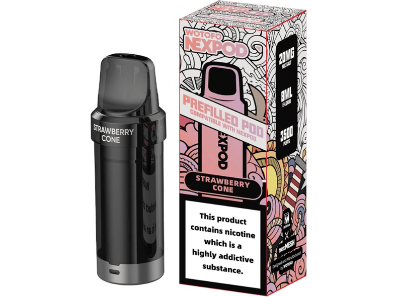 WOTOFO RECARGA NEXPOD 5000 PUFFS STRAWBERRY CONE