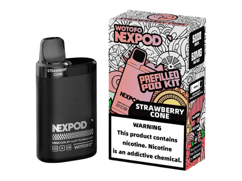 WOTOFO NEXPOD KIT SEMI DESECHABLE 5000 PUFFS - STRAWBERRY CONE